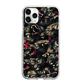 Чехол для iPhone 11 Pro матовый с принтом ВОЛКИ / WOLVES / УЗОР в городе Новоалтайск, Силикон |  | wolves | агрессия | вой волка. | волки | злость | рычат | страшные волки | текстура | узор