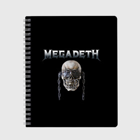 Тетрадь с принтом Megadeth в городе Новоалтайск, 100% бумага | 48 листов, плотность листов — 60 г/м2, плотность картонной обложки — 250 г/м2. Листы скреплены сбоку удобной пружинной спиралью. Уголки страниц и обложки скругленные. Цвет линий — светло-серый
 | megadeth | rock | trash metal | мега | мегадетх | метал | рок