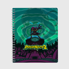 Тетрадь с принтом PsychoNauts 2 Рас в городе Новоалтайск, 100% бумага | 48 листов, плотность листов — 60 г/м2, плотность картонной обложки — 250 г/м2. Листы скреплены сбоку удобной пружинной спиралью. Уголки страниц и обложки скругленные. Цвет линий — светло-серый
 | aquato | games | nextgen | pc | playstation 5 | ps 5 | psychonauts | raz | xbox | игры | иксбокс | некстген | пк | пллейстейшен 5 | пс 5 | психонавты 2 | рас