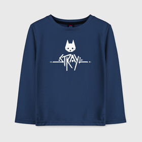 Детский лонгслив хлопок с принтом Stray Game 2021 Logo в городе Новоалтайск, 100% хлопок | круглый вырез горловины, полуприлегающий силуэт, длина до линии бедер | Тематика изображения на принте: 2021 | cat | cyberpunk | game | stray | бродилка | бродить | бродячий | киберпанк | кот | стрей | стрэй