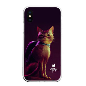 Чехол для iPhone XS Max матовый с принтом Stray Game 2021 в городе Новоалтайск, Силикон | Область печати: задняя сторона чехла, без боковых панелей | 2021 | cat | cyberpunk | game | stray | бродилка | бродить | бродячий | киберпанк | кот | стрей | стрэй