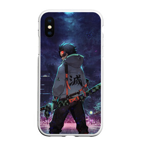 Чехол для iPhone XS Max матовый с принтом Танджиро в ночном городе в городе Новоалтайск, Силикон | Область печати: задняя сторона чехла, без боковых панелей | anime | demon slayer | kimetsu no yaiba | аниме | клинок | клинок рассекающий демонов | манга | рассекающий демонов
