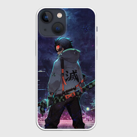 Чехол для iPhone 13 mini с принтом Танджиро в ночном городе в городе Новоалтайск,  |  | anime | demon slayer | kimetsu no yaiba | аниме | клинок | клинок рассекающий демонов | манга | рассекающий демонов