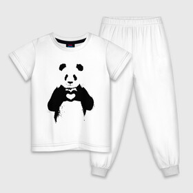Детская пижама хлопок с принтом ПАНДА ЛАЙК / ЛЮБОВЬ / PANDA LOVE в городе Новоалтайск, 100% хлопок |  брюки и футболка прямого кроя, без карманов, на брюках мягкая резинка на поясе и по низу штанин
 | heart | like | likes | love | paints | panda | брызги | животные | звери | краски | лайк | лайки | любовь | панда | сердечко | чб | чёрно белое