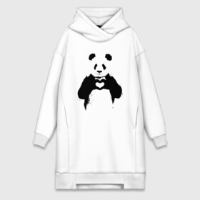 Платье-худи хлопок с принтом ПАНДА ЛАЙК   ЛЮБОВЬ   PANDA LOVE в городе Новоалтайск,  |  | heart | like | likes | love | paints | panda | брызги | животные | звери | краски | лайк | лайки | любовь | панда | сердечко | чб | чёрно белое