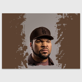 Поздравительная открытка с принтом Ice Cube | Айс Куб (Z) в городе Новоалтайск, 100% бумага | плотность бумаги 280 г/м2, матовая, на обратной стороне линовка и место для марки
 | ice cube | oshea jackson | rap | айс куб | айс кьюб | реп | репер | рэпер | хип хоп
