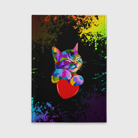 Обложка для автодокументов с принтом РАДУЖНЫЙ КОТИК / RAINBOW KITTY в городе Новоалтайск, натуральная кожа |  размер 19,9*13 см; внутри 4 больших “конверта” для документов и один маленький отдел — туда идеально встанут права | Тематика изображения на принте: heart | kitty | like | low poly | rainbow | животные | звери | котик | лайк | радуга | радужный котик | сердечко | цветные