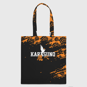 Шоппер 3D с принтом KARASUNO | КАРАСУНО в городе Новоалтайск, 100% полиэстер | Плотность: 200 г/м2; Размер: 34×35 см; Высота лямок: 30 см | black jackals | fly | fly high | haikyuu | hinata | msby | аниме | волейбол | карасуно | некома | хайкью карасуно | хината