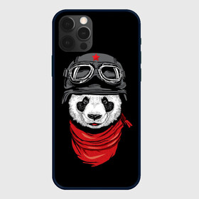 Чехол для iPhone 12 Pro с принтом Панда Танкист  в городе Новоалтайск, силикон | область печати: задняя сторона чехла, без боковых панелей | animal | funny | panda | военный | животные | звери | милые | очки | панда | прикол | хипстер