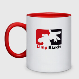 Кружка двухцветная с принтом Limp Bizkit в городе Новоалтайск, керамика | объем — 330 мл, диаметр — 80 мм. Цветная ручка и кайма сверху, в некоторых цветах — вся внутренняя часть | alternative | limp bizkit | limpbizkit | metall | music | rock | альтернатива | лимп бизкит | лимпбискит | металл | музыка | рок | фред дёрст