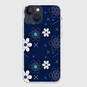 Чехол для iPhone 13 mini с принтом Ночная поляна в городе Новоалтайск,  |  | горошек | ночная поляна | ромашки | узор | узоры | цветы