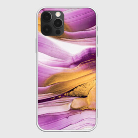 Чехол для iPhone 12 Pro Max с принтом Наслоение красок  в городе Новоалтайск, Силикон |  | fluid art | абстракция | золото | краска | полосы | слои