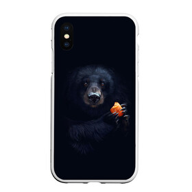Чехол для iPhone XS Max матовый с принтом Медведь в городе Новоалтайск, Силикон | Область печати: задняя сторона чехла, без боковых панелей | животные | защита | когти | медведь | сила | черный