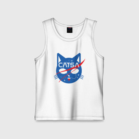 Детская майка хлопок с принтом CATSA в городе Новоалтайск,  |  | animal | cat | cute | kitty | meow | nasa | space | друг | животные | киска | кися | китти | космонавт | космос | кот | котенок | котик | котэ | кошечка | кошка | мур | мяу | питомец