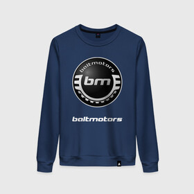 Женский свитшот хлопок с принтом BALTMOTORS / БАЛТМОТОРС в городе Новоалтайск, 100% хлопок | прямой крой, круглый вырез, на манжетах и по низу широкая трикотажная резинка  | baltmotors | motorcycle | motosport | racing | speed | sport | байк. | балтмоторс | гонки | двигатель | мото | мотокросс | мотоспорт | мототриал | мотоцикл | скорость | спорт