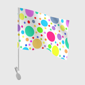 Флаг для автомобиля с принтом Polka dot в городе Новоалтайск, 100% полиэстер | Размер: 30*21 см | dotted | в горошек | зелёный | красный | разноцветный | синий | узор