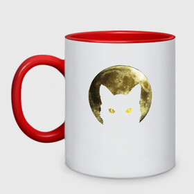 Кружка двухцветная с принтом Space Cat в городе Новоалтайск, керамика | объем — 330 мл, диаметр — 80 мм. Цветная ручка и кайма сверху, в некоторых цветах — вся внутренняя часть | Тематика изображения на принте: animal | cat | cute | kitty | meow | space | друг | животные | киска | кися | китти | космос | кот | котенок | котик | котэ | кошечка | кошка | мур | мяу | питомец | планета