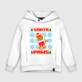 Детское худи Oversize хлопок с принтом Santa Paws в городе Новоалтайск, френч-терри — 70% хлопок, 30% полиэстер. Мягкий теплый начес внутри —100% хлопок | боковые карманы, эластичные манжеты и нижняя кромка, капюшон на магнитной кнопке | animal | cat | cute | kitty | meow | дед мороз | друг | животные | киска | кися | китти | клаус | кот | котенок | котик | котэ | кошечка | кошка | мур | мяу | новый год | питомец | санта