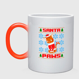 Кружка хамелеон с принтом Santa Paws в городе Новоалтайск, керамика | меняет цвет при нагревании, емкость 330 мл | Тематика изображения на принте: animal | cat | cute | kitty | meow | дед мороз | друг | животные | киска | кися | китти | клаус | кот | котенок | котик | котэ | кошечка | кошка | мур | мяу | новый год | питомец | санта