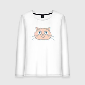 Женский лонгслив хлопок с принтом Cute Cat в городе Новоалтайск, 100% хлопок |  | animal | cat | cute | kitty | meow | друг | животные | киска | кися | китти | кот | котенок | котик | котэ | кошечка | кошка | мур | мяу | питомец