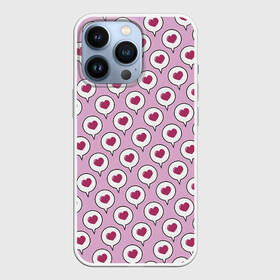 Чехол для iPhone 13 Pro с принтом Сердечки в облачках в городе Новоалтайск,  |  | Тематика изображения на принте: день влюбленных | день святого валентина | любовь | облачко | сердечко | сердце | сообщение