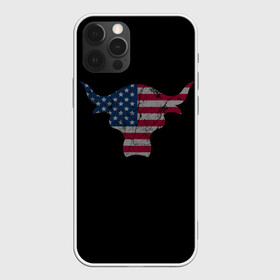 Чехол для iPhone 12 Pro Max с принтом The Bull в городе Новоалтайск, Силикон |  | Тематика изображения на принте: америка | белый | бык | звёзды | красный | полоски | рога | флаг