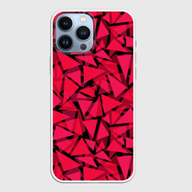 Чехол для iPhone 13 Pro Max с принтом Красно черный полигональный в городе Новоалтайск,  |  | Тематика изображения на принте: абстрактный | алый | геометрический | детский | красный | молодежный | современный | текстура | треугольники | узор