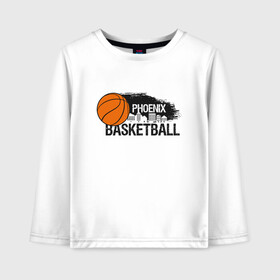 Детский лонгслив хлопок с принтом Basketball Phoenix в городе Новоалтайск, 100% хлопок | круглый вырез горловины, полуприлегающий силуэт, длина до линии бедер | basketball | mvp | nba | phoenix | sport | streetball | suns | аризона | баскетбол | игра | крис пол | мяч | нба | санс | спорт | стритбол | тренер | финикс | чемпион