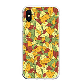 Чехол для iPhone XS Max матовый с принтом Яркие осенние листья в городе Новоалтайск, Силикон | Область печати: задняя сторона чехла, без боковых панелей | желтые | зеленые | золотая | красные | листья | осенний | осень | яркие