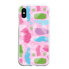 Чехол для iPhone XS Max матовый с принтом Абстракция с нотами в городе Новоалтайск, Силикон | Область печати: задняя сторона чехла, без боковых панелей | Тематика изображения на принте: абстракционизм | абстракция | акварель | акварельные мазки | акварельные пятна | акварельный | веселый | геометрический | геометрия | мазки | мазки краски | музыка | музыкальный | нотки | ноты