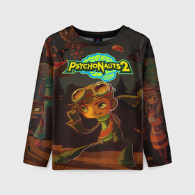 Детский лонгслив 3D с принтом PsychoNauts 2 Распутин в городе Новоалтайск, 100% полиэстер | длинные рукава, круглый вырез горловины, полуприлегающий силуэт
 | aquato | games | logo | nextgen | pc | playstation 5 | ps 5 | psychonauts | raz | xbox | игры | иксбокс | лого | некстген | пк | пллейстейшен 5 | пс 5 | психонавты 2 | рас