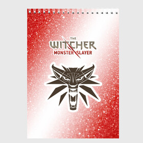 Скетчбук с принтом The Witcher Monster Slayer - Noise в городе Новоалтайск, 100% бумага
 | 48 листов, плотность листов — 100 г/м2, плотность картонной обложки — 250 г/м2. Листы скреплены сверху удобной пружинной спиралью | Тематика изображения на принте: game | games | hunt | logo | monster | slayer | the | wild | witcher | ведьмак | дикая | игра | игры | лого | охота | охотник на монстров | шум