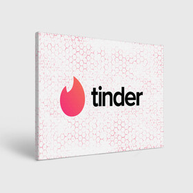 Холст прямоугольный с принтом Tinder - Honeycomb в городе Новоалтайск, 100% ПВХ |  | app | application | fire | logo | symbol | tinder | знакомства | лого | любовь | огонек | приложение | символ | соты | тиндер