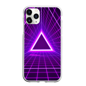 Чехол для iPhone 11 Pro матовый с принтом Фон в стиле ретро 80-х в городе Новоалтайск, Силикон |  | дискотека | музыка | огни треугольной сетки | технологии | фанки | форма треугольника