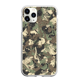 Чехол для iPhone 11 Pro Max матовый с принтом Камуфляж с костями в городе Новоалтайск, Силикон |  | анатомии | камуфляж | кости | милитари | паттерн | скелет | хаки | череп