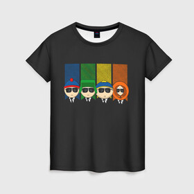 Женская футболка 3D с принтом South park FBI в городе Новоалтайск, 100% полиэфир ( синтетическое хлопкоподобное полотно) | прямой крой, круглый вырез горловины, длина до линии бедер | south park | баттерс | брофловски | кайл | кенни | маккормик | мистер гаррисон | мульт | мультфильм | ренди марш | стен | эрик картман | южный парк