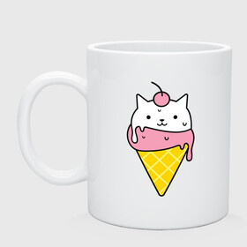 Кружка керамическая с принтом Ice Cream Cat в городе Новоалтайск, керамика | объем — 330 мл, диаметр — 80 мм. Принт наносится на бока кружки, можно сделать два разных изображения | animal | cat | cute | ice cream | kitty | meow | друг | животные | киска | кися | китти | кот | котенок | котик | котэ | кошечка | кошка | мороженое | мур | мяу | питомец