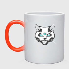 Кружка хамелеон с принтом Angry Cat в городе Новоалтайск, керамика | меняет цвет при нагревании, емкость 330 мл | Тематика изображения на принте: animal | cat | cute | kitty | meow | друг | животные | киска | кися | китти | кот | котенок | котик | котэ | кошечка | кошка | мур | мяу | питомец