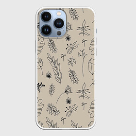 Чехол для iPhone 13 Pro Max с принтом Цветы и листья в городе Новоалтайск,  |  | Тематика изображения на принте: art | green | абстракция | арт | ветки | изумруд | лето | листья | листья деревьев | молодёжная | пальма | пано | цветы
