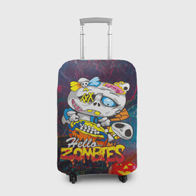 Чехол для чемодана 3D с принтом Hello Zombies в городе Новоалтайск, 86% полиэфир, 14% спандекс | двустороннее нанесение принта, прорези для ручек и колес | hello kitty | hello zombies | зомбак | зомби | китти | ужасы | хеллоуин | хэллоуин