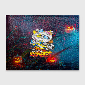 Обложка для студенческого билета с принтом Hello Zombies в городе Новоалтайск, натуральная кожа | Размер: 11*8 см; Печать на всей внешней стороне | hello kitty | hello zombies | зомбак | зомби | китти | ужасы | хеллоуин | хэллоуин