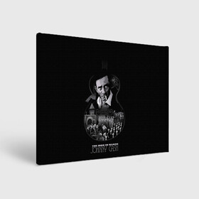 Холст прямоугольный с принтом JOHNNY CASH в городе Новоалтайск, 100% ПВХ |  | black | blues | cash | dark | guitar | johnny | man | rock | usa | блюз | гитара | джони | джонни | кэш | музыка | разное | рок | сша | человек | черный