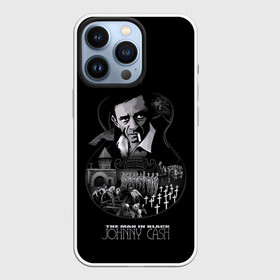 Чехол для iPhone 13 Pro с принтом JOHNNY CASH в городе Новоалтайск,  |  | Тематика изображения на принте: black | blues | cash | dark | guitar | johnny | man | rock | usa | блюз | гитара | джони | джонни | кэш | музыка | разное | рок | сша | человек | черный