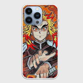 Чехол для iPhone 13 Pro с принтом Ренгоку Клинок демонов в городе Новоалтайск,  |  | demon slayer | kimetsu no yaiba | аниме | бесконечный поезд | кеджуро | кенджуро | клинок рассекающий демонов | пламени | ренгоку | столб | столп