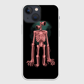 Чехол для iPhone 13 mini с принтом Сиреноголовый Скелет в городе Новоалтайск,  |  | forest | games | monster | night | siren head | детям | игры | лес | монстр | надпись | ночь | сирена | сиреноголовый | скелет | солнце | страшилка | текст | темно | туман | ужастик | хоррор