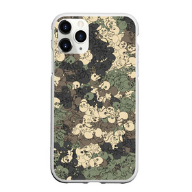 Чехол для iPhone 11 Pro матовый с принтом Камуфляжный рисунок из черепов в городе Новоалтайск, Силикон |  | камо | камуфляж | милитари | паттерн | хаки | череп.скелет