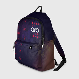 Рюкзак 3D с принтом Audi - Gearbox - Hexagon (Pattern) в городе Новоалтайск, 100% полиэстер | лямки с регулируемой длиной, сверху петелька, чтобы рюкзак можно было повесить на вешалку. Основное отделение закрывается на молнию, как и внешний карман. Внутри два дополнительных кармана, один из которых закрывается на молнию. По бокам два дополнительных кармашка | audi | auto | gearbox | logo | moto | quattro | sport | symbol | авто | автомобильные | ауди | кватро | лого | логотип | логотипы | марка | мото | паттерн | символ | соты | спорт | шильдик