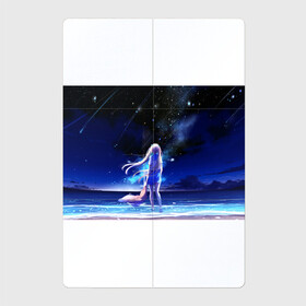 Магнитный плакат 2Х3 с принтом Animegirl Night Sea в городе Новоалтайск, Полимерный материал с магнитным слоем | 6 деталей размером 9*9 см | аниме девушка | градиент | девочка | звезды | луна | море | на каждый день | небо | облака | океан | персонаж | синее | синий