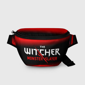 Поясная сумка 3D с принтом The Witcher Monster Slayer - Gradient в городе Новоалтайск, 100% полиэстер | плотная ткань, ремень с регулируемой длиной, внутри несколько карманов для мелочей, основное отделение и карман с обратной стороны сумки застегиваются на молнию | game | games | hunt | logo | monster | slayer | the | wild | witcher | ведьмак | градиент | дикая | игра | игры | лого | охота | охотник на монстров
