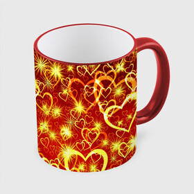 Кружка с полной запечаткой с принтом Любовный взрыв в городе Новоалтайск, керамика | ёмкость 330 мл | любовь | салют | сердечки | сердца | сердце | фейверк
